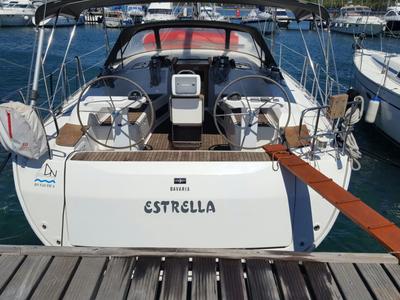 Cockpit of Estrella, a Bavaria Cruiser 45 sailboat at Punat, Croatia