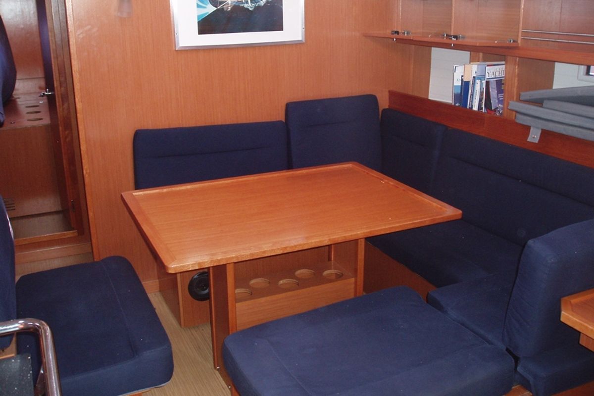 Salon of Estrella, a Bavaria Cruiser 45 sailboat at Punat, Croatia