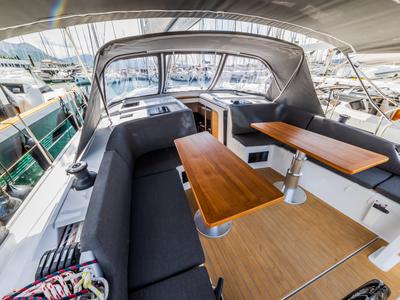 Deck of La Brisa, a Hanse Yachts Hanse 410 sailboat at Grad Kaštela, Croatia