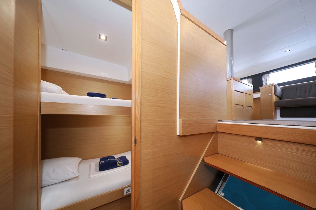 Cabin on Believe, a Dufour 48 Catamaran catamaran at Grad Vodice, Croatia