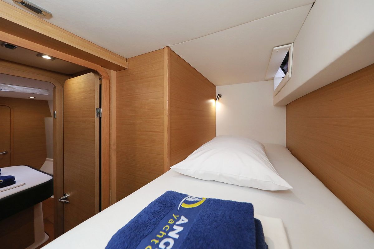 Cabin on Believe, a Dufour 48 Catamaran catamaran at Grad Vodice, Croatia