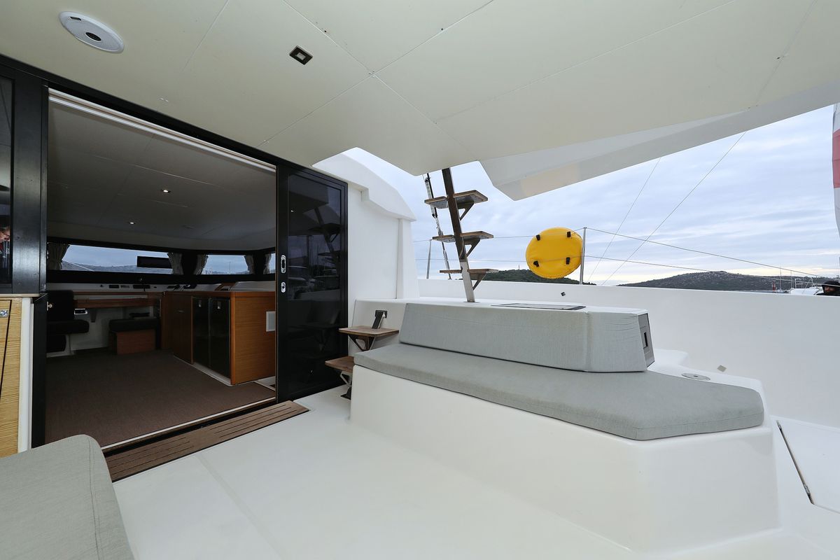 Deck of Believe, a Dufour 48 Catamaran catamaran at Grad Vodice, Croatia