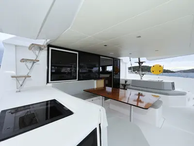 Deck of Believe, a Dufour 48 Catamaran catamaran at Grad Vodice, Croatia