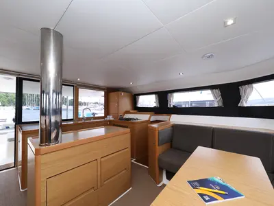 Salon of Believe, a Dufour 48 Catamaran catamaran at Grad Vodice, Croatia