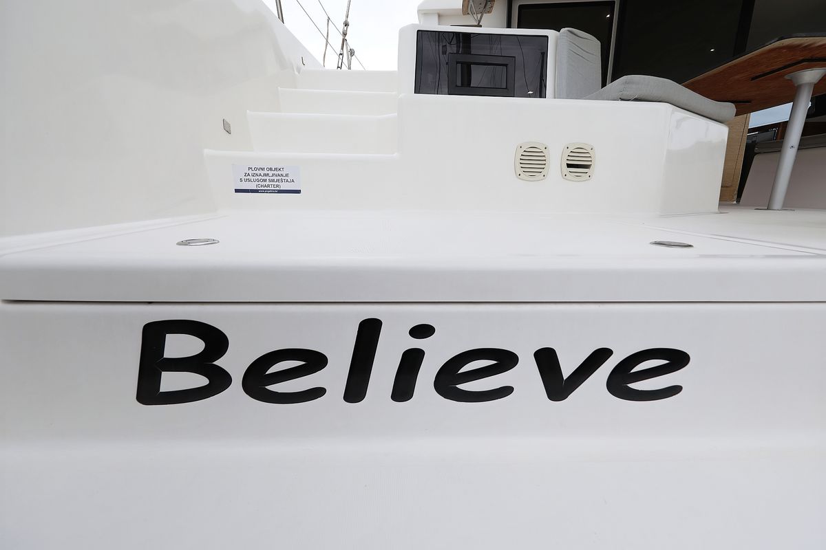 Deck of Believe, a Dufour 48 Catamaran catamaran at Grad Vodice, Croatia