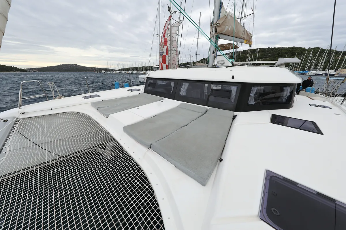 Deck of Believe, a Dufour 48 Catamaran catamaran at Grad Vodice, Croatia