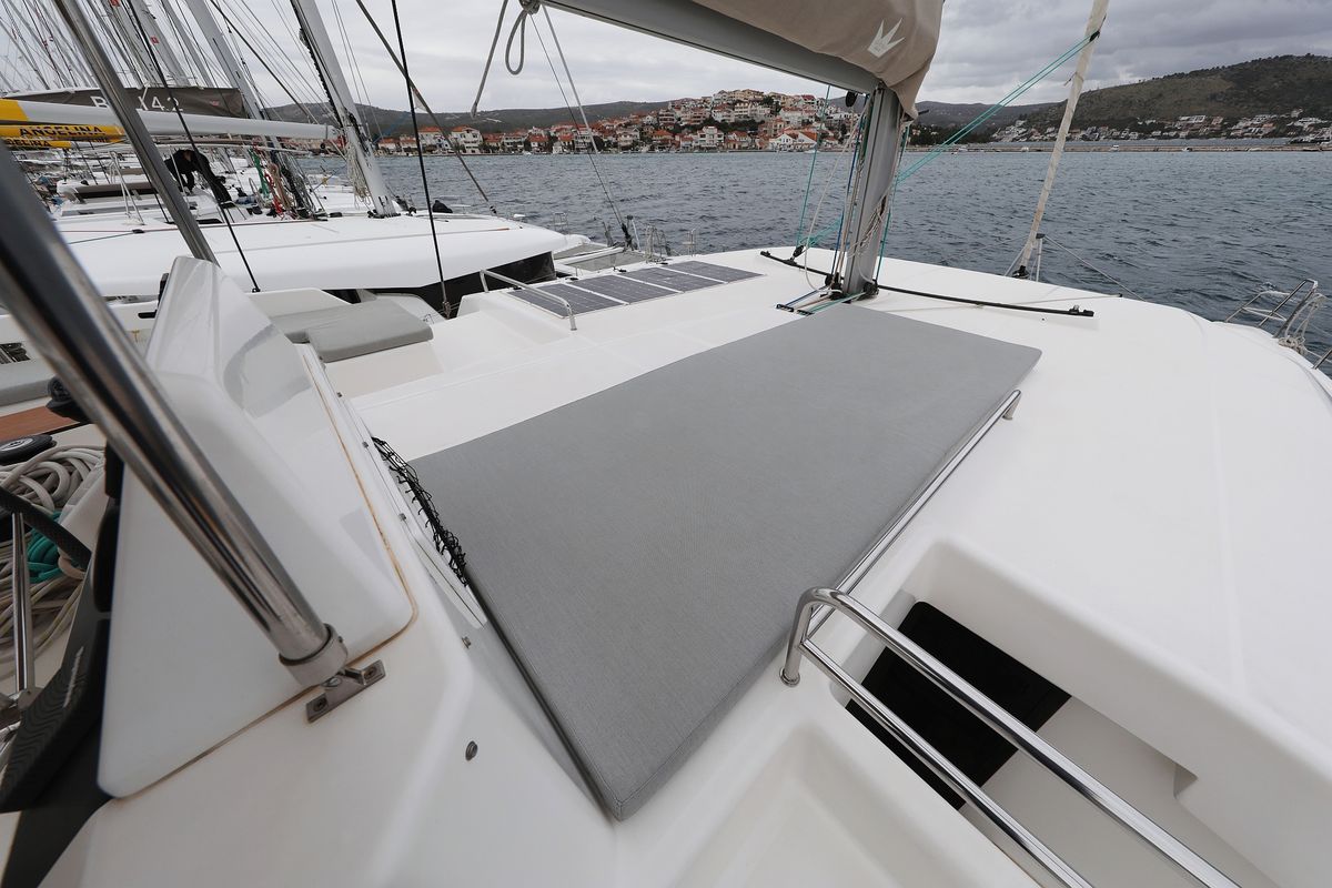 Deck of Believe, a Dufour 48 Catamaran catamaran at Grad Vodice, Croatia