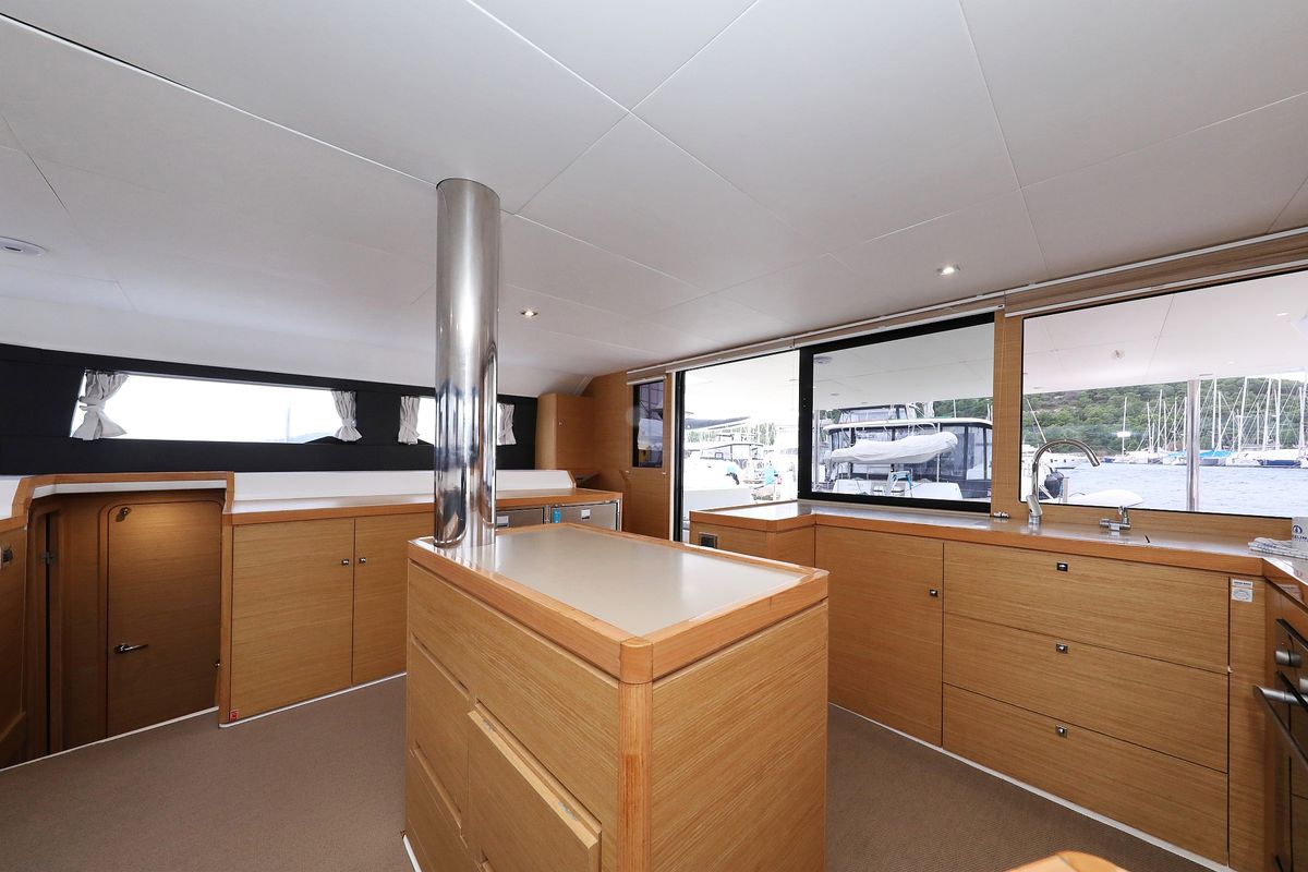 Galley of Believe, a Dufour 48 Catamaran catamaran at Grad Vodice, Croatia