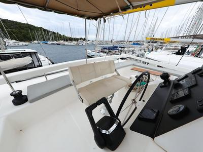 Cockpit of Believe, a Dufour 48 Catamaran catamaran at Grad Vodice, Croatia