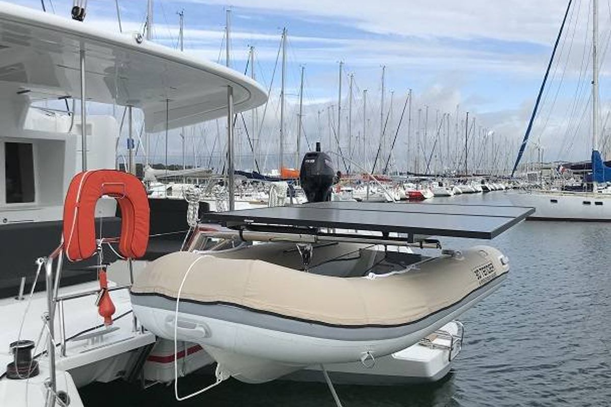 Exterior view of Zil Seashell, a Lagoon 450 F catamaran at Seychelles, Mahe, Seychelles