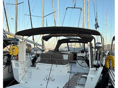 Cockpit of Sofia, a Dufour 530 sailboat at Kos, Greece