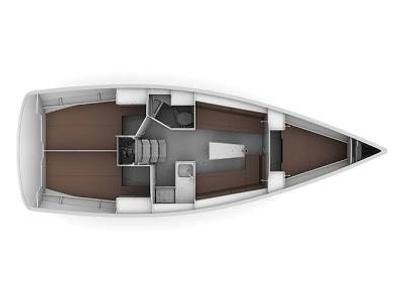 Floor plan of Ilse, a Bavaria Cruiser 34 sailboat at Gothenburg, Sweden