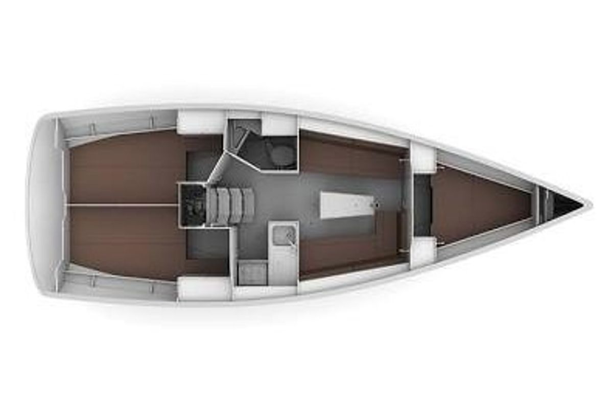 Floor plan of Ilse, a Bavaria Cruiser 34 sailboat at Gothenburg, Sweden