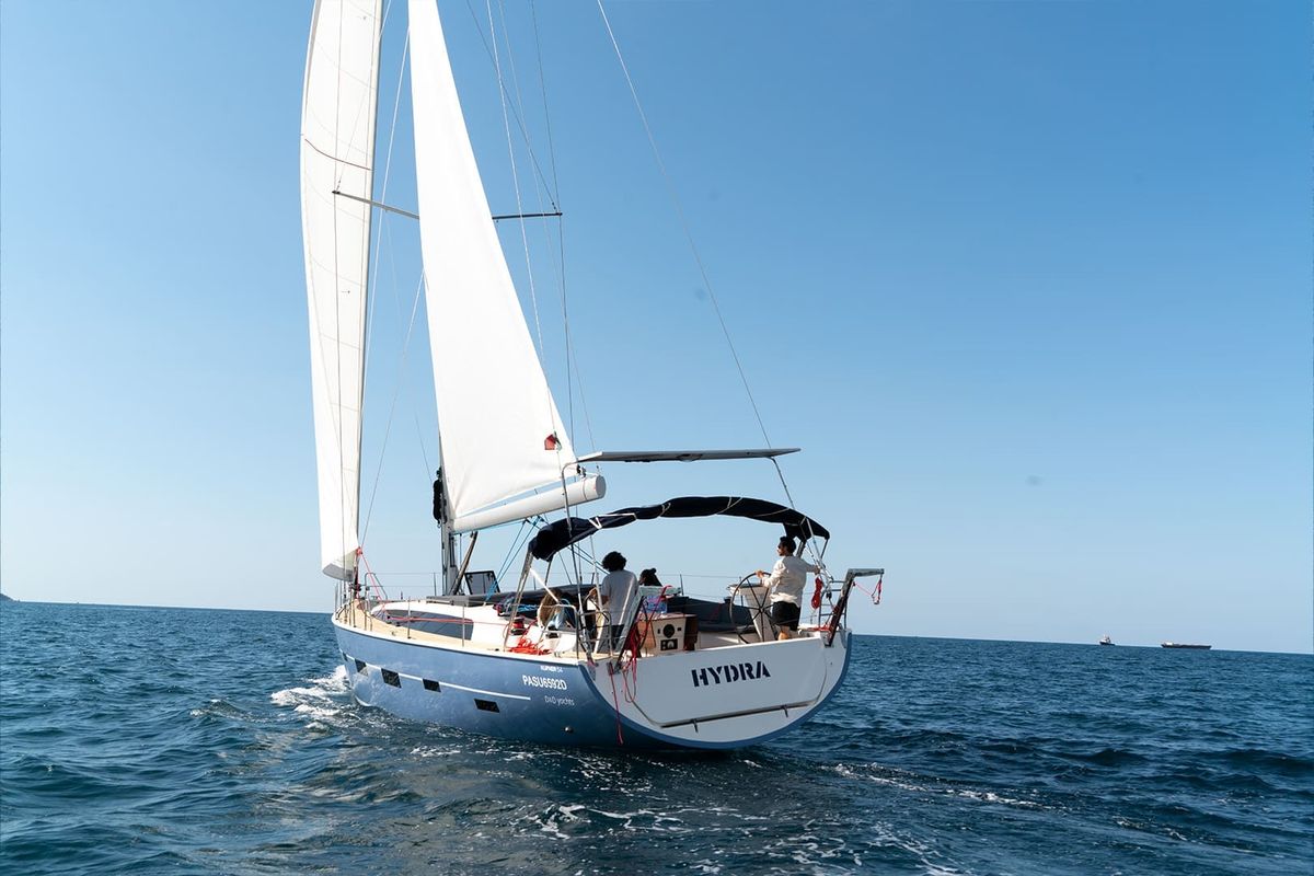 Exterior view of Kaiba, a D&D Kufner 54 sailboat at Marmaris, Turkey