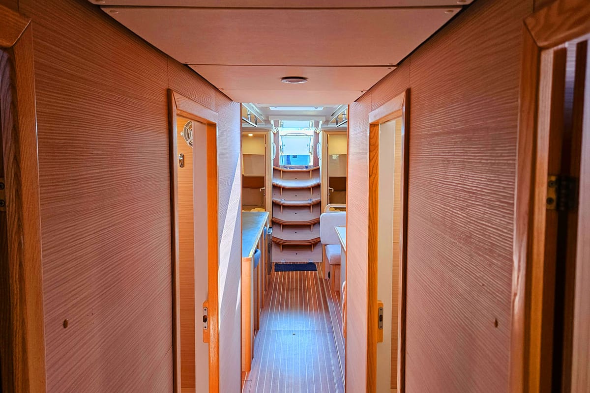 Salon of Kaiba, a D&D Kufner 54 sailboat at Marmaris, Turkey