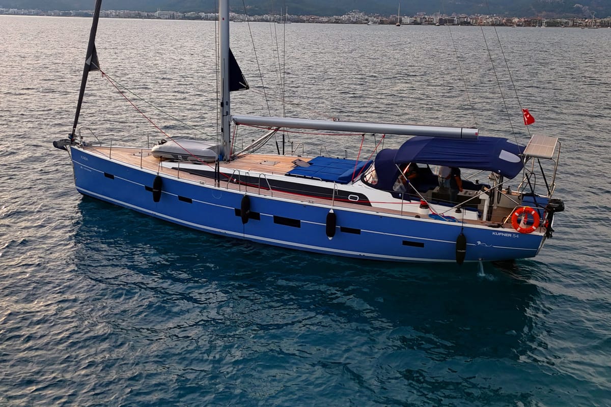 Cabin on Kaiba, a D&D Kufner 54 sailboat at Marmaris, Turkey