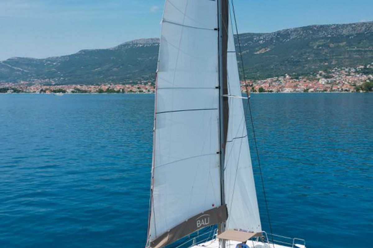 Exterior view of Tatinja, a Bali Catspace catamaran at Grad Kaštela, Croatia