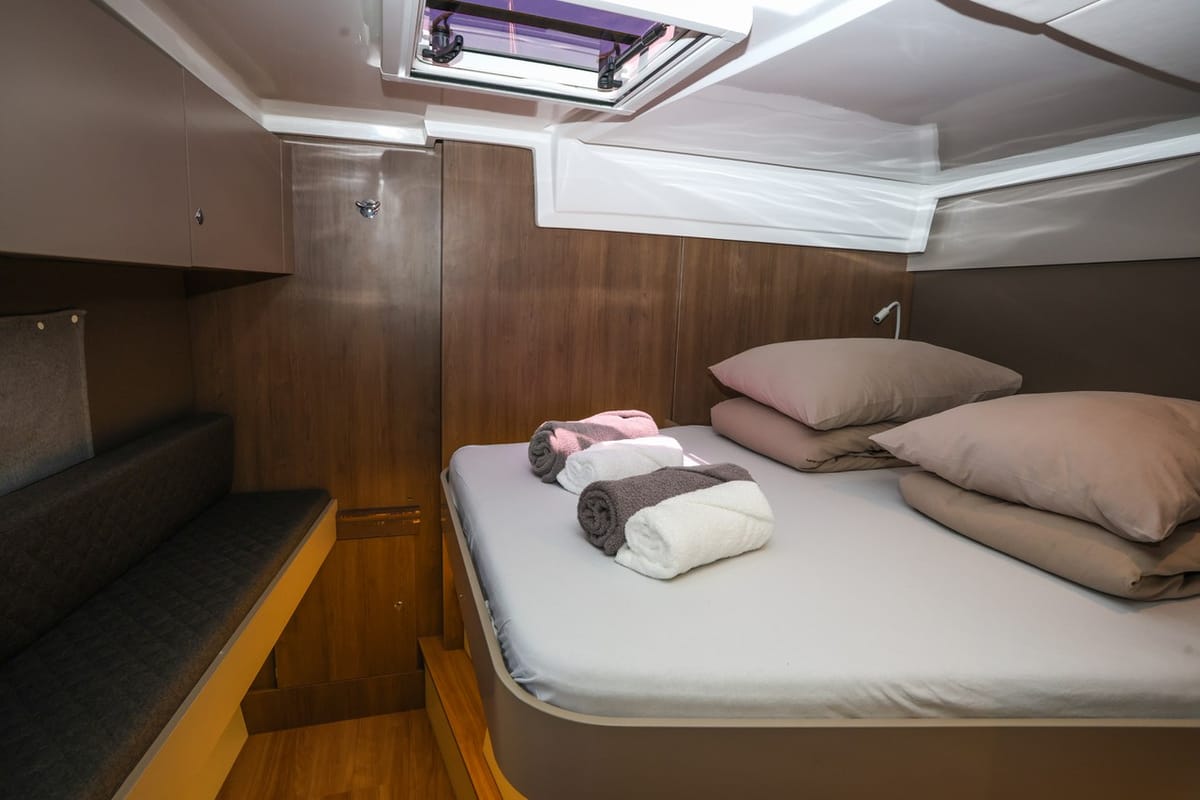 Cabin on Tatinja, a Bali Catspace catamaran at Grad Kaštela, Croatia