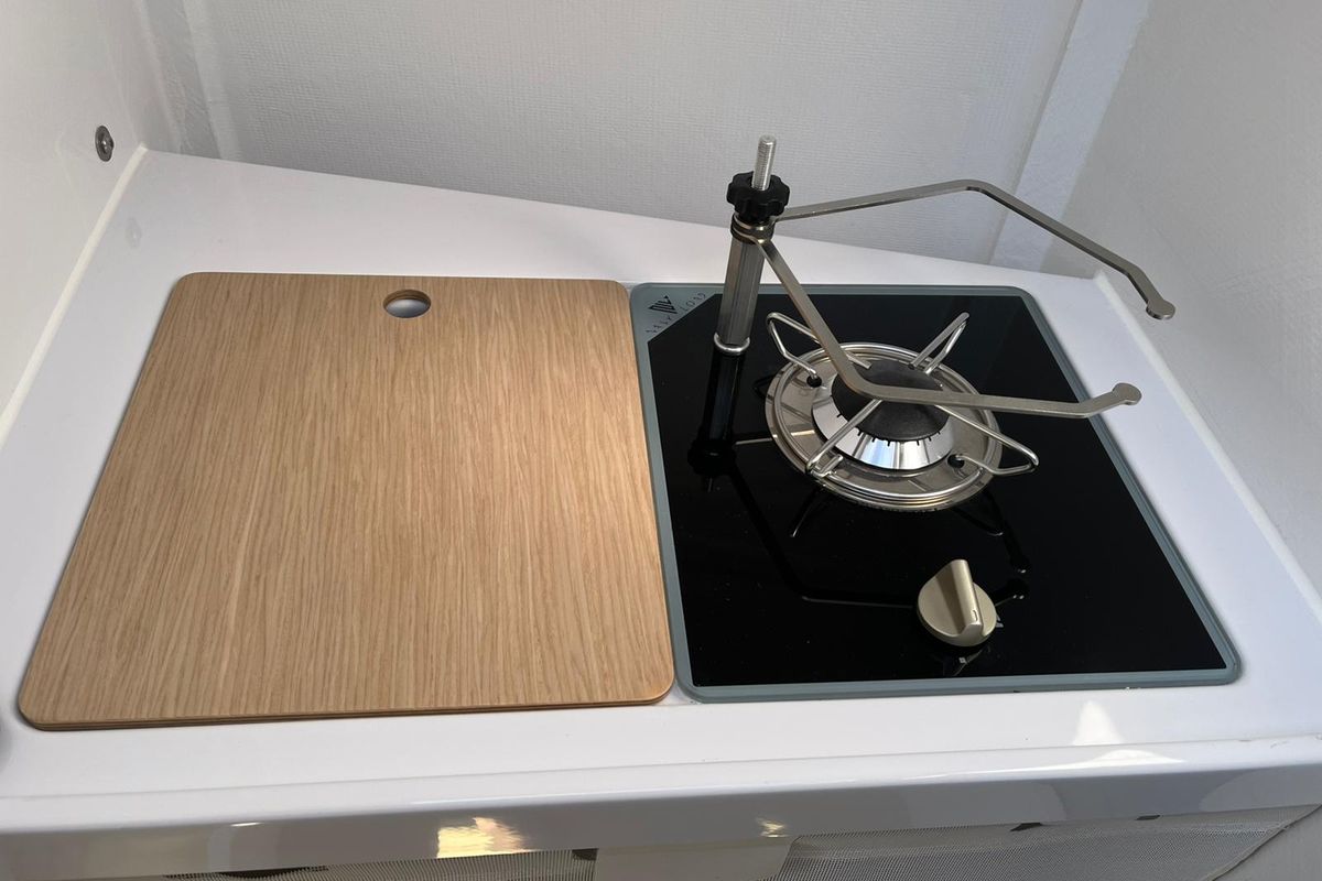 Galley of Suferina, a Beneteau First 27 sailboat at Split, Croatia