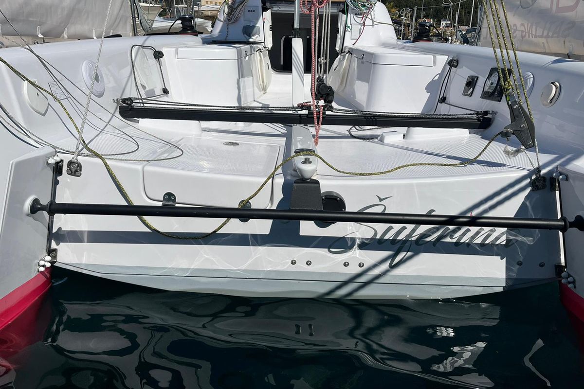 Exterior view of Suferina, a Beneteau First 27 sailboat at Split, Croatia