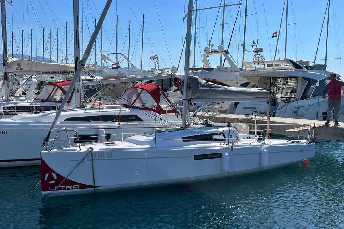 Exterior view of Suferina, a Beneteau First 27 sailboat at Split, Croatia