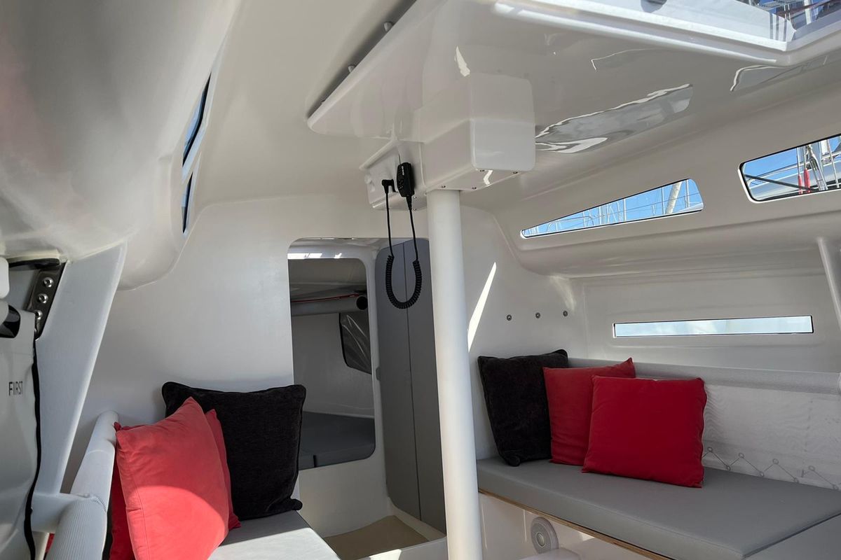 Salon of Suferina, a Beneteau First 27 sailboat at Split, Croatia