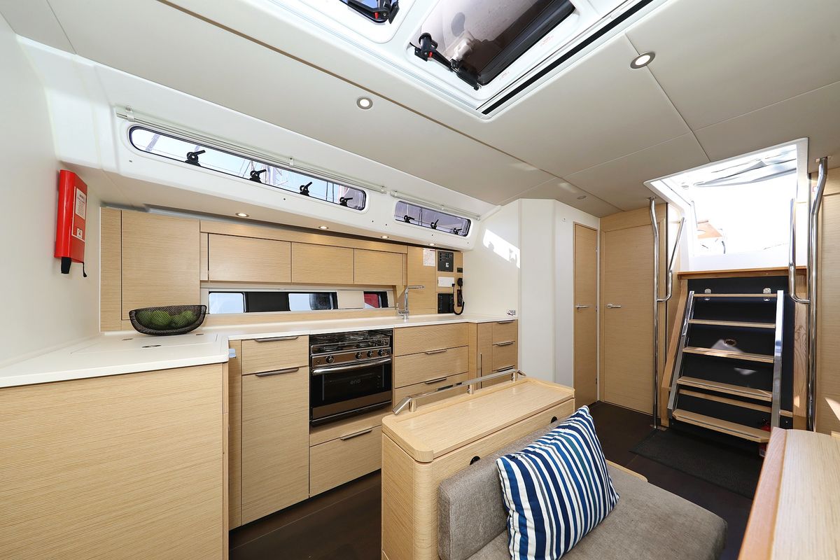 Galley of Dioscuri, a Hanse Yachts Hanse 460 sailboat at Grad Kaštela, Croatia