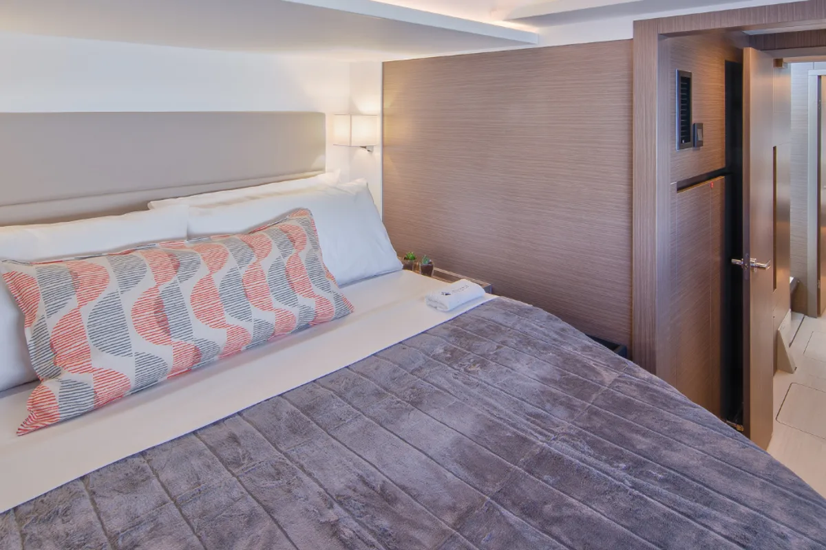 Cabin on Leopard 46PC, a Leopard 46PC catamaran at Road Town, British Virgin Islands