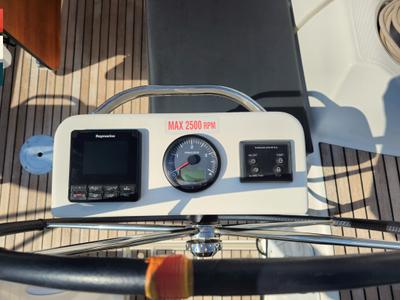 Cockpit of Nada, a Dufour 360 GL sailboat at Grad Kaštela, Croatia