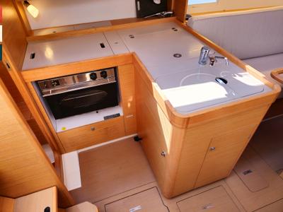 Galley of Nada, a Dufour 360 GL sailboat at Grad Kaštela, Croatia