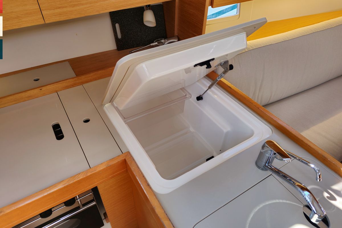 Galley of Nada, a Dufour 360 GL sailboat at Grad Kaštela, Croatia