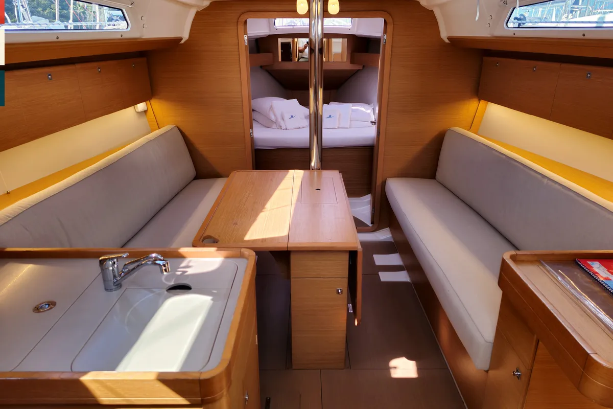 Salon of Nada, a Dufour 360 GL sailboat at Grad Kaštela, Croatia