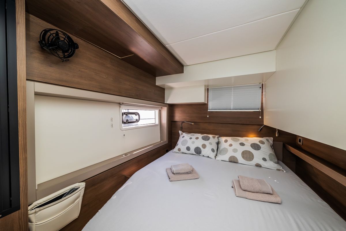 Cabin on Aloha I Ke Kai, a Bali 4.4 catamaran at Seget Donji, Croatia