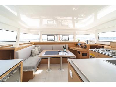 Salon of Aiolos, a Excess 11 catamaran at Volos Municipality, Greece