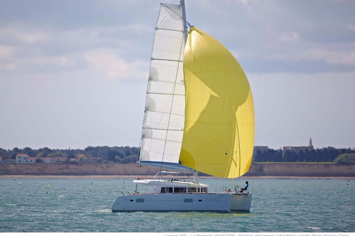 Exterior view of Caribbean, a Lagoon 400 catamaran at Općina Medulin, Croatia
