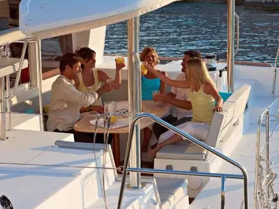Deck of Caribbean, a Lagoon 400 catamaran at Općina Medulin, Croatia