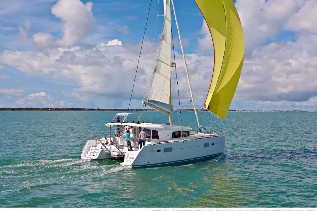Exterior view of Caribbean, a Lagoon 400 catamaran at Općina Medulin, Croatia