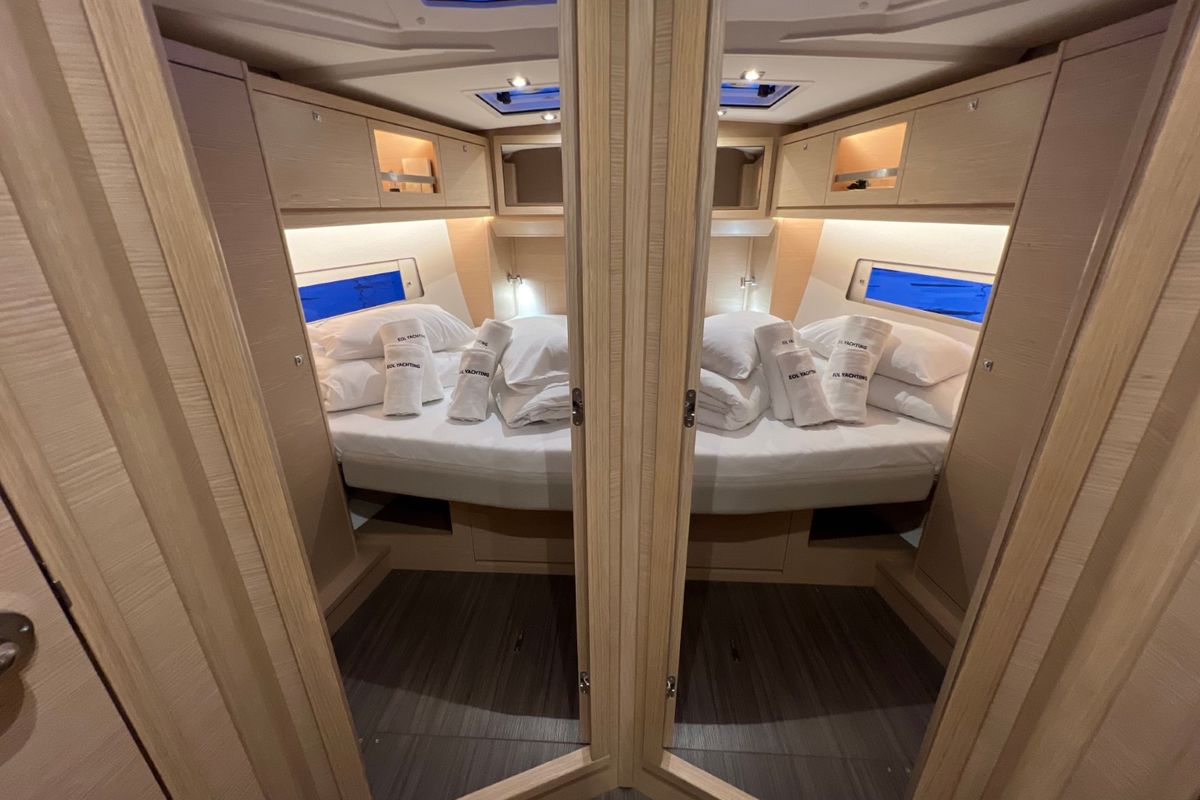 Cabin on Andreja, a Dufour 470 sailboat at Grad Pula, Croatia