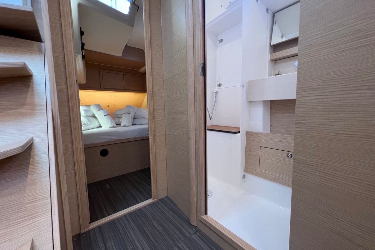 Cabin on Andreja, a Dufour 470 sailboat at Grad Pula, Croatia