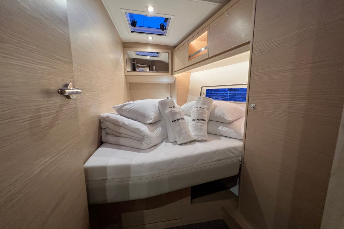Cabin on Andreja, a Dufour 470 sailboat at Grad Pula, Croatia