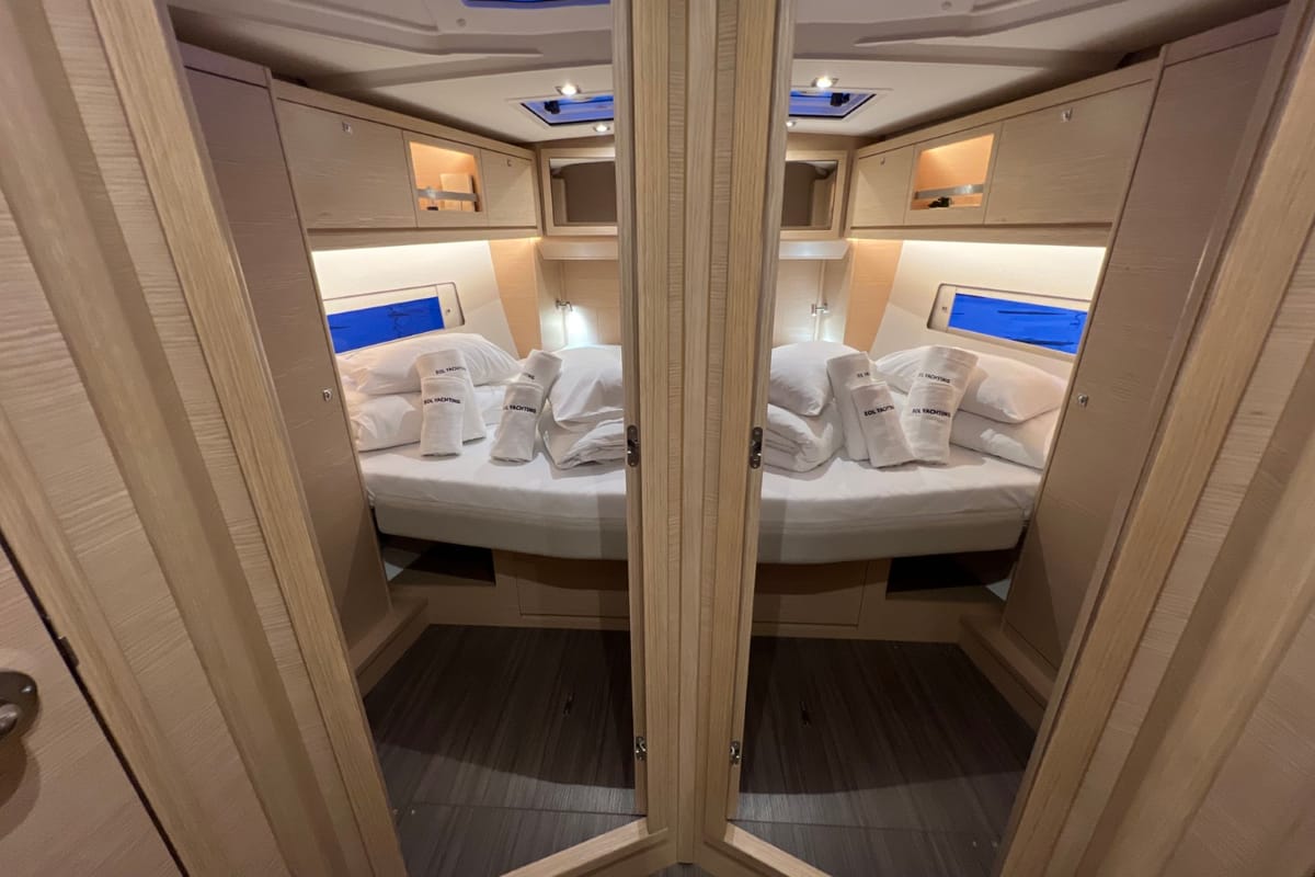 Cabin on Andreja, a Dufour 470 sailboat at Grad Pula, Croatia