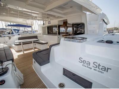 Deck of Sea Star, a Lagoon 46 catamaran at Lavreotiki Municipal Unit, Greece
