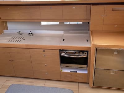 Galley of Ava, a Dufour 460 GL sailboat at Kontokali, Greece