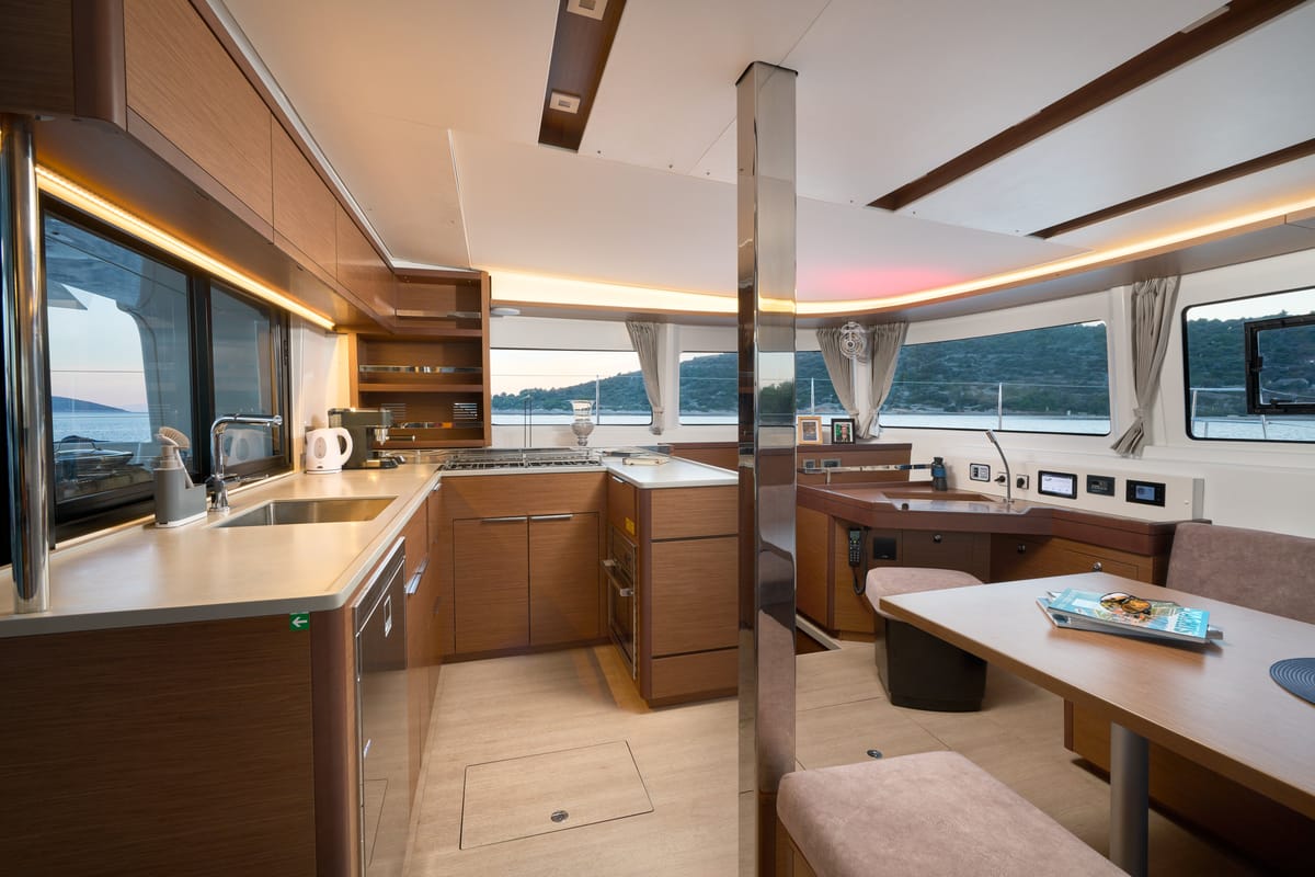 Galley of Sensation, a Lagoon 46 catamaran at Grad Trogir, Croatia