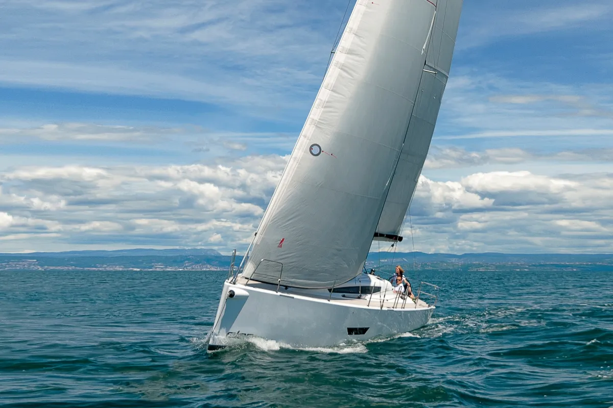 Elaya, a Elan E5 sailboat at Grad Biograd na Moru, Croatia