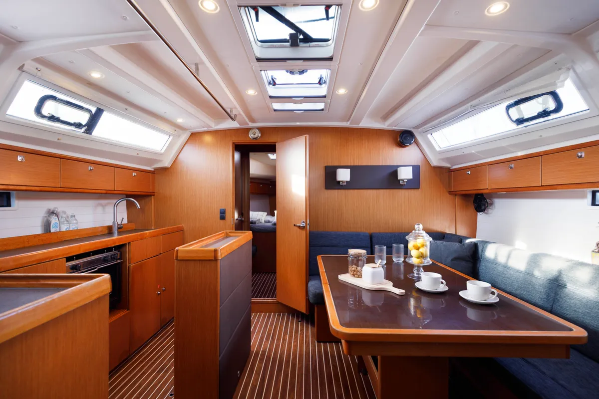 Salon of Alexaster, a Bavaria Cruiser 46 sailboat at Municipal Unit of Rhodes, Greece