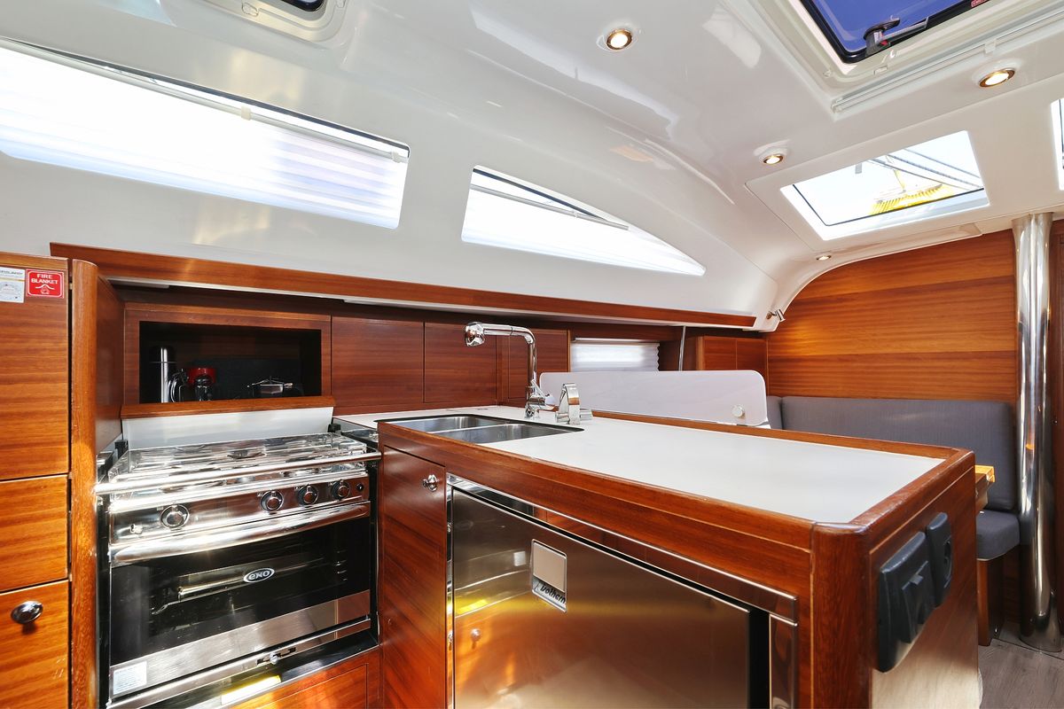 Galley of Estela, a Elan Impression 40.1 sailboat at Primošten, Croatia