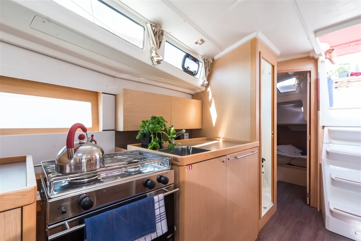 Galley of Rusalka, a Beneteau Oceanis 38 sailboat at Općina Medulin, Croatia