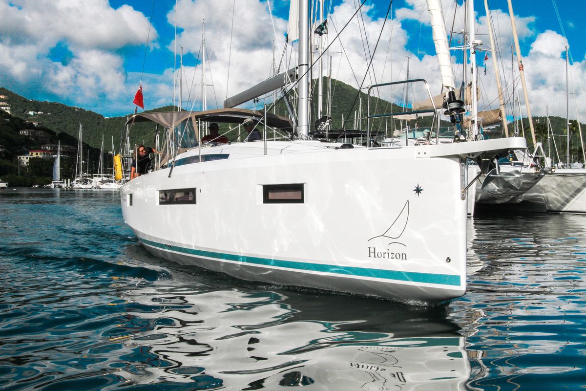 Easy Skanking, a Jeanneau Sun Odyssey 410 sailboat at Road Town, British Virgin Islands