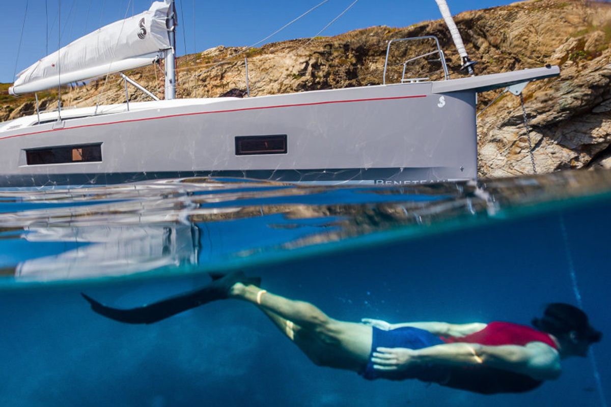 Exterior view of Utopia, a Beneteau Oceanis 46.1 sailboat at Volos Municipality, Greece